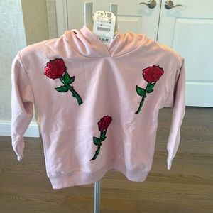 Zara never worn with tags Hooded pink sweatshirt